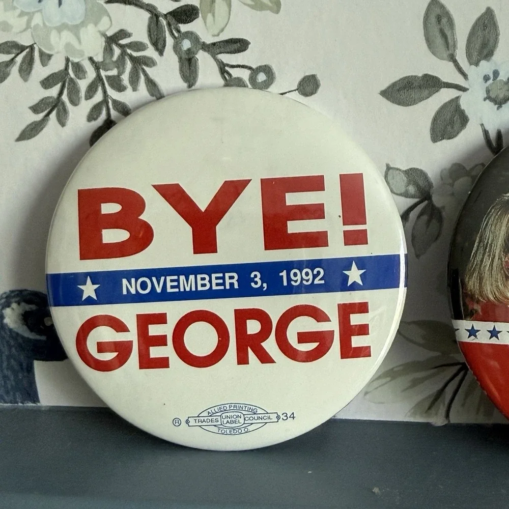 Vintage 1992 Clinton Bush Political Button Lot 1993 Inauguration People First
